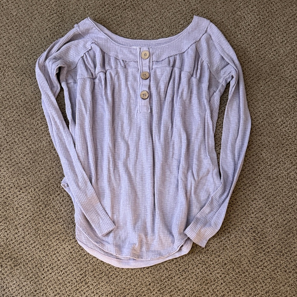 We The Free Lavender Long-Sleeve Button Henley